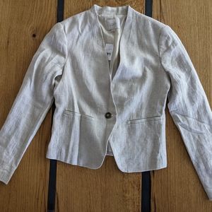 Ann Taylor Loft Linen Crop Blazer